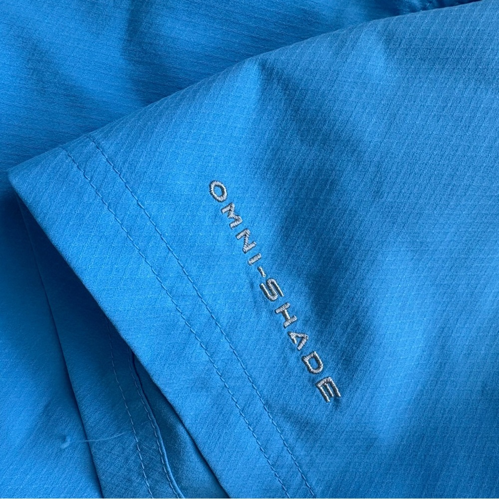Columbia Men’s Omni-Shade Short Sleeve Button Down Shirt Blue Size XXL Tall - Picture 4 of 10